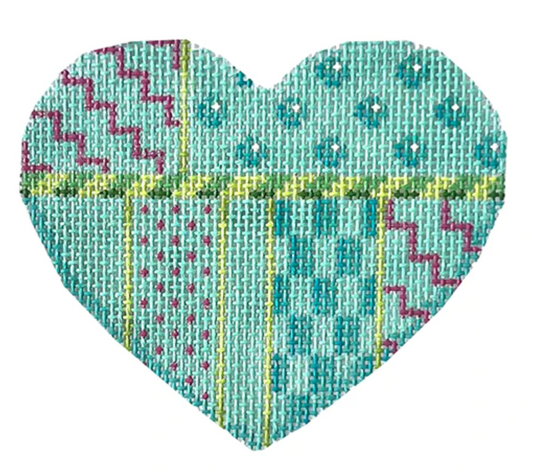 HE806 Turquoise Patterns Heart