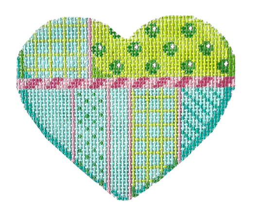 HE810 Lime and Turquoise Heart