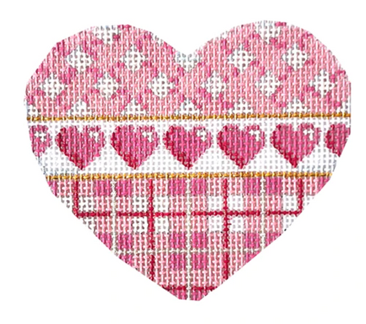 HE811 Pink Lattice, Hearts, and Plaid Heart