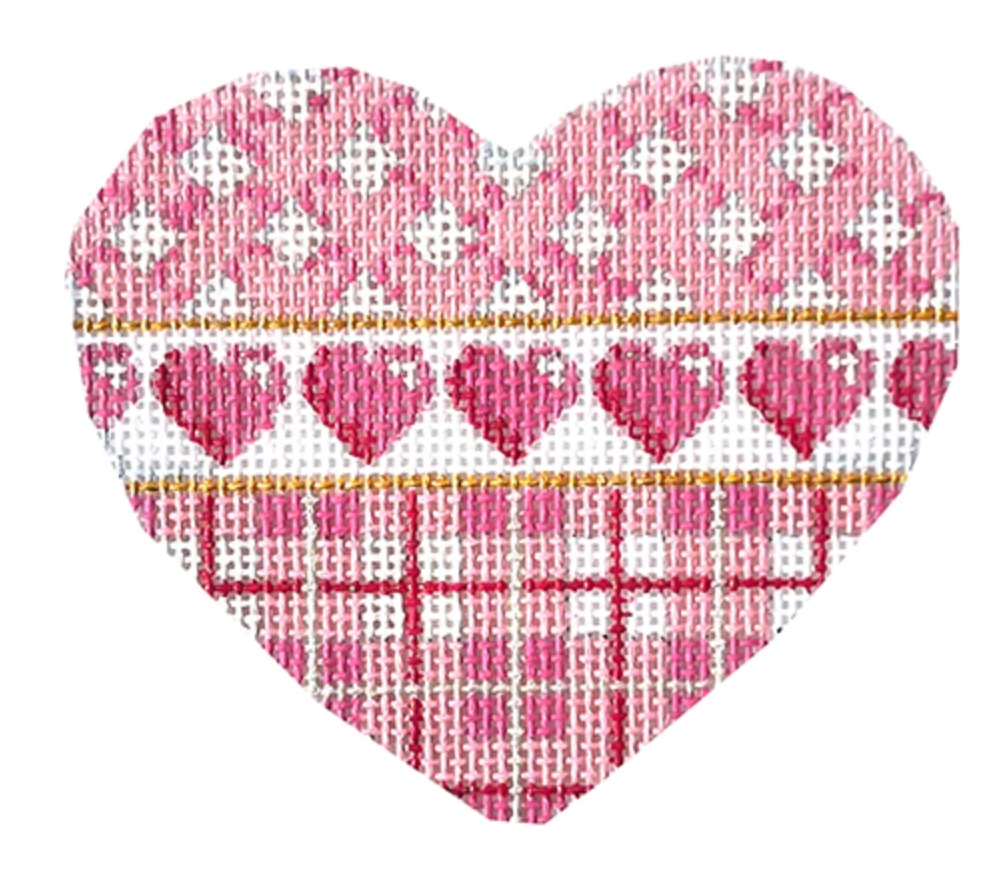 HE811 Pink Lattice, Hearts, and Plaid Heart