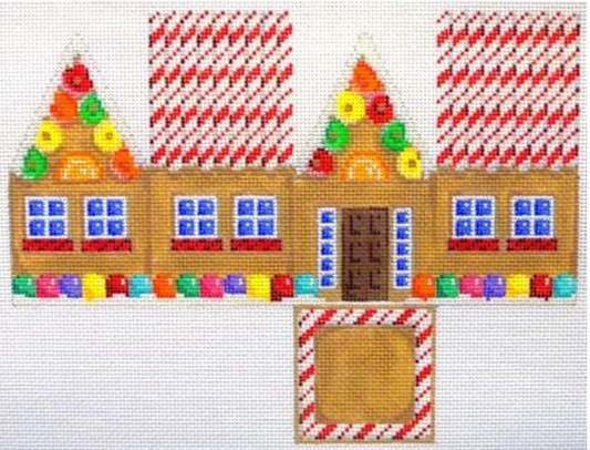 HH124 Red Candy Cane Roof Gingerbread Cottage
