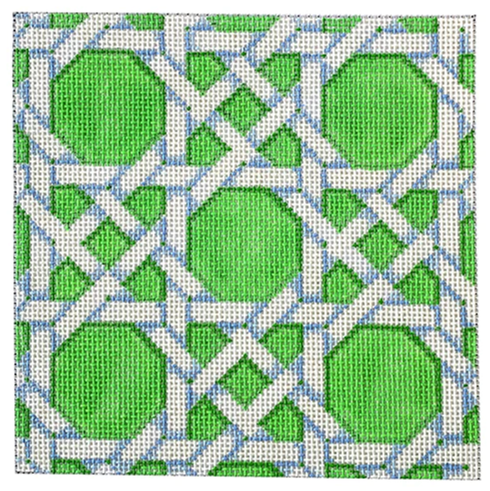IS503L Lime Green and White Caning Square