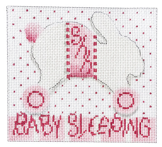 KC233 Baby Sleeping Bunny on Wheels - Pink