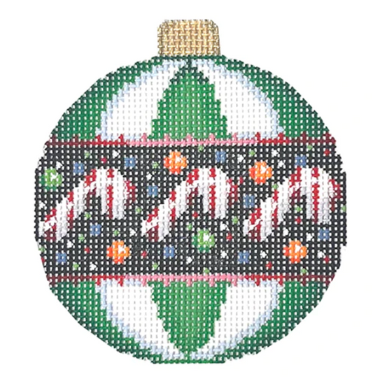 CT1805 Candy and Green Stripes Ball Ornament