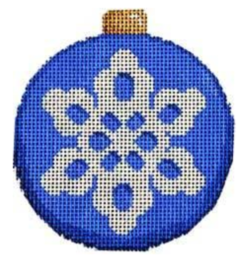 CT1815 Snowflake on Blue Ball Ornament