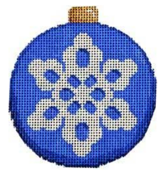 CT1815 Snowflake on Blue Ball Ornament
