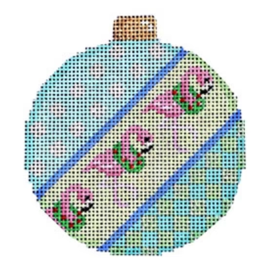 CT1837 Dots, Flamingos, and Checks Ball Ornament