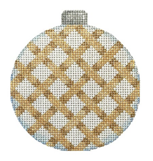 CT1841 Gold Diagonal Woven Ball Ornament