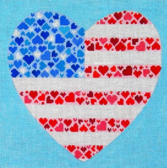 D8164 Patriotic Heart Stitch Guide
