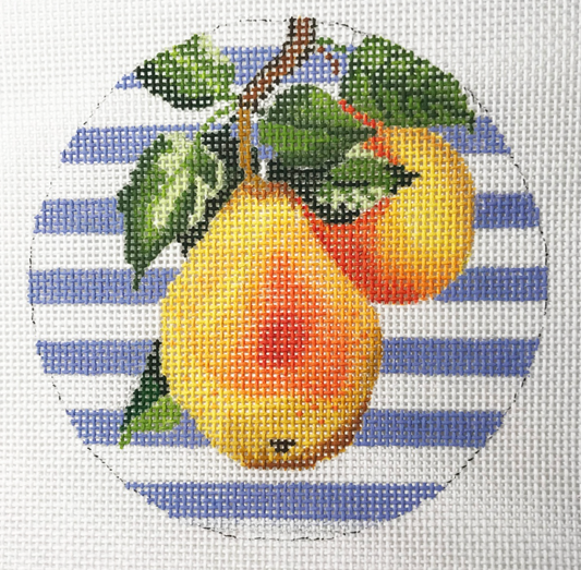 22-252 Pears on Stripes Round