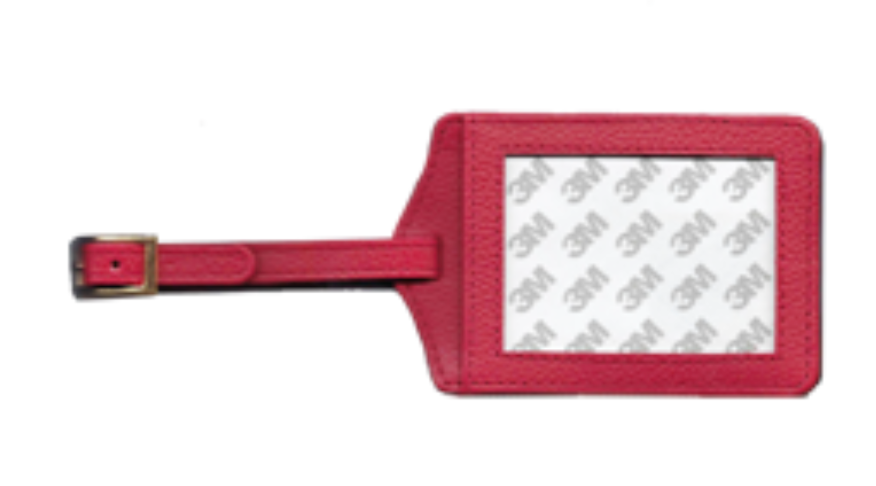 Leather Luggage Tag - Red