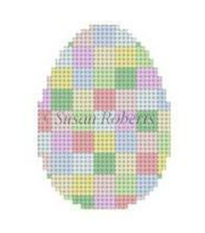 6416 Pastel Checkers Small Egg