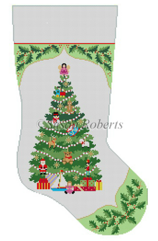 Needlepoint Stocking Kit Merry Christmas Trees
