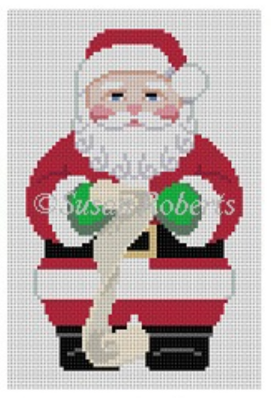 1226f Red Suit Santa with List