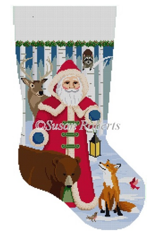 3225 Santa and Forest Friends Stocking