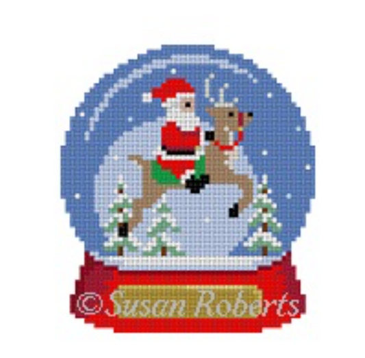 5149 Santa Riding Reindeer Snow Globe