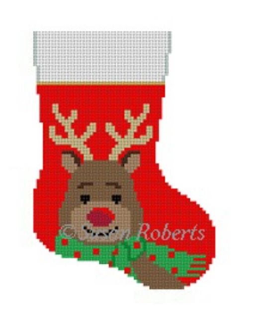 5472 Reindeer with Scarf Mini Stocking