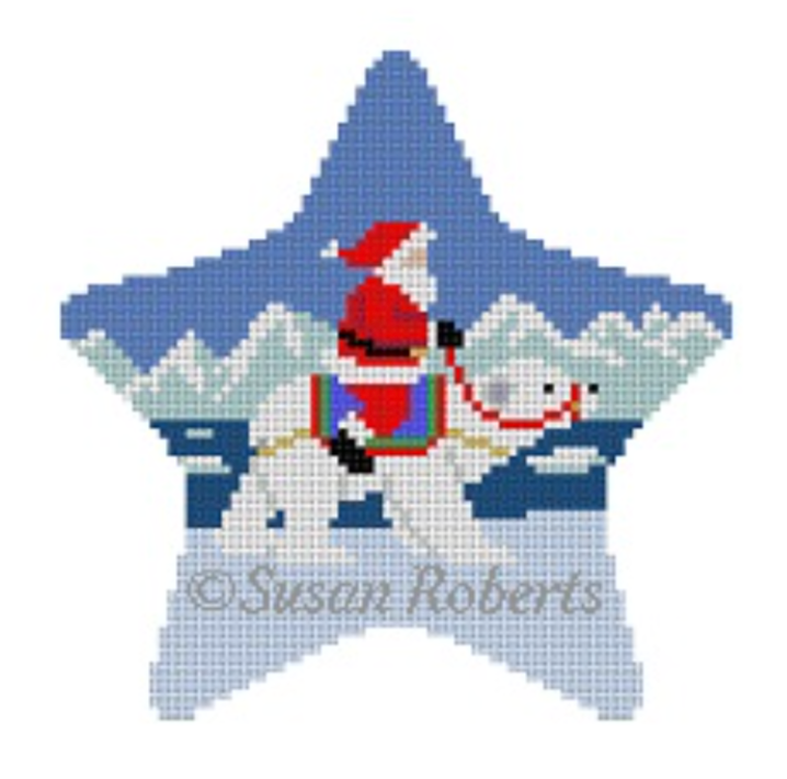 5755 Santa Riding Polar Bear Star