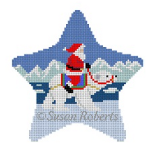 5755 Santa Riding Polar Bear Star
