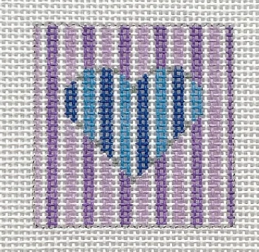 M-04 Blue Heart with Lilac Stripes