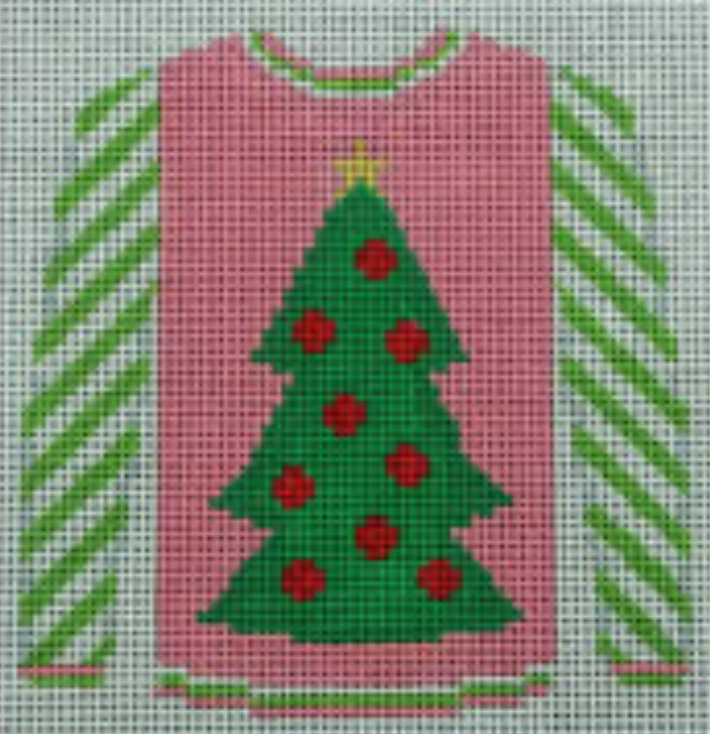 O-199B Christmas Tree on Pink Sweater