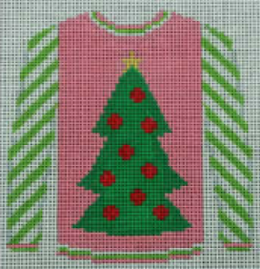 O-199B Christmas Tree on Pink Sweater