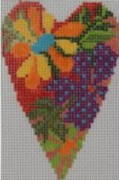 722A Tropical Flowers Mini Heart