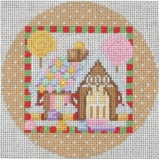 1385I Gingerbread House with Border Round