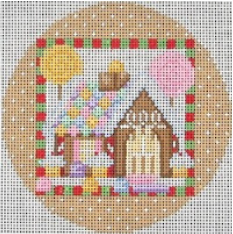 1385I Gingerbread House with Border Round