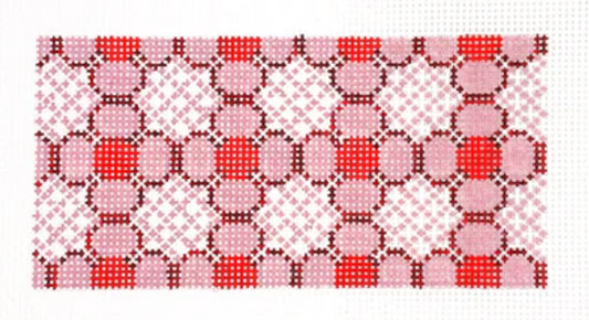 RR163 Red and Pink Floral Lattice