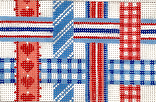 INSPPP-14 Red, White, and Blue Woven Ribbons Passport Cover