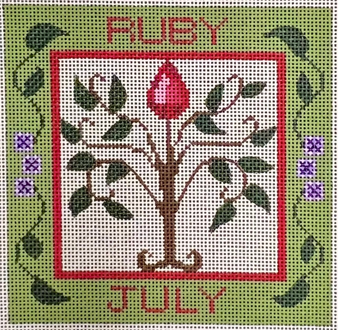 CH-1033 Ruby July Birthstone Square