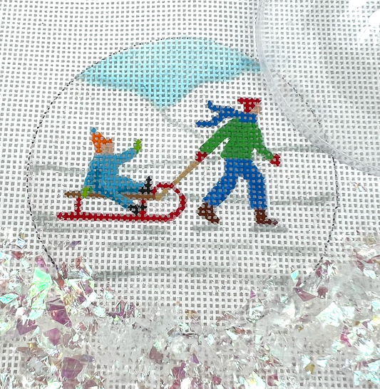 XMD-10 Child Pulling Sled Snow Globe