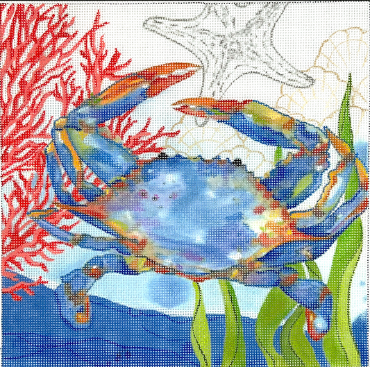 SER-PL-07 Oceana Blue Crab with Coral