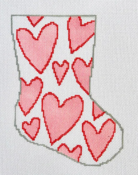 BS74 I Love You More... Hearts Mini Stocking