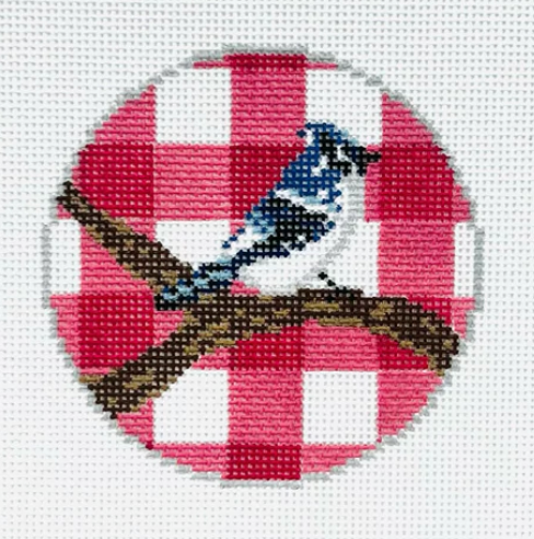 KCD1489 Gingham Blue Jay Round
