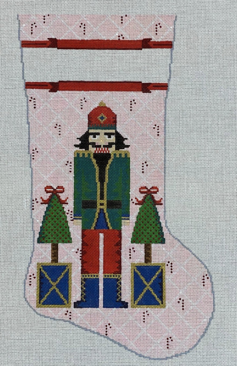 KCD7613P Large Nutcracker on Pink Stocking