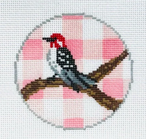 KCD1488 Gingham Woodpecker Round