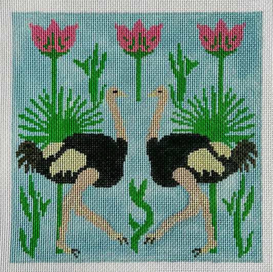 KCD4496 Ostriches with Palms