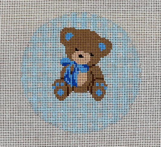KCD1353B Teddy Bear on Blue Gingham