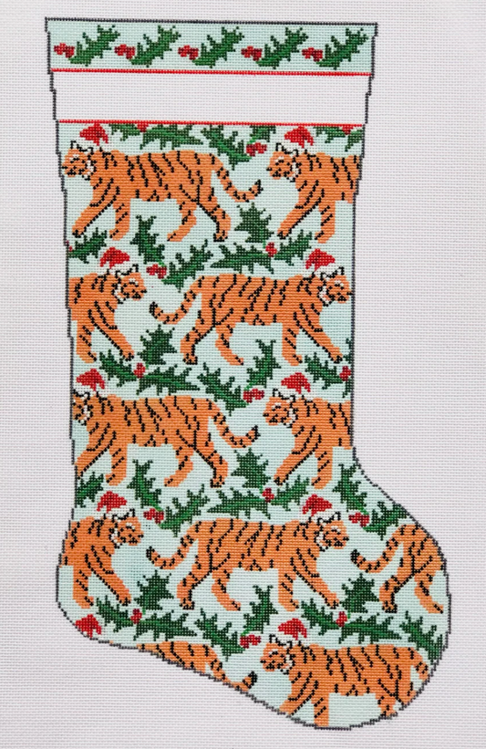 KCD7604 Tiger and Holly Stocking