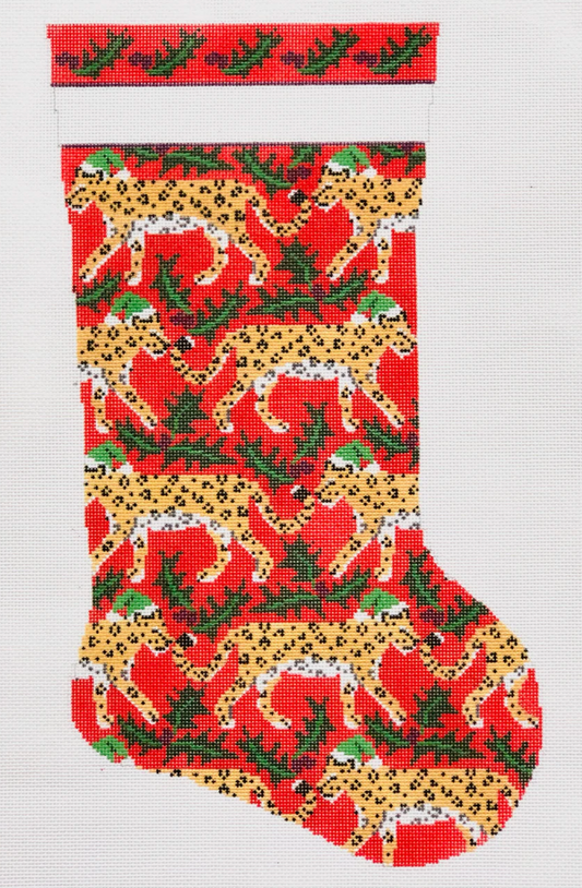 KCD7605 Leopard and Holly Stocking