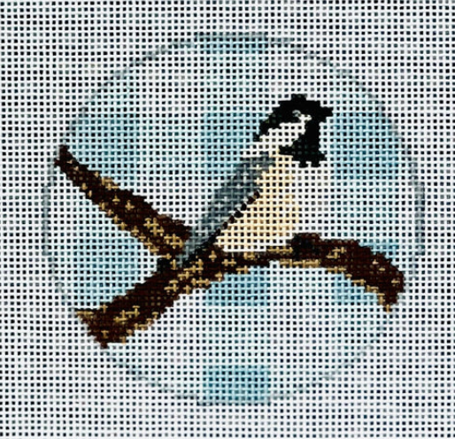 KCD1490 Gingham Chickadee Round