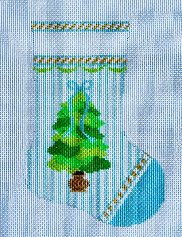 KCD1554B Tree on Blue Mini Sock