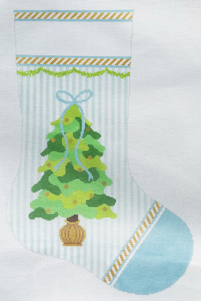 KCD7624B Tree on Blue Stocking