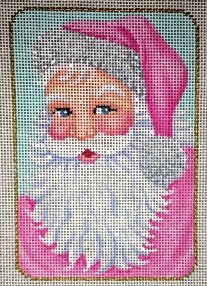 B-386G Pink Santa Face Ornament