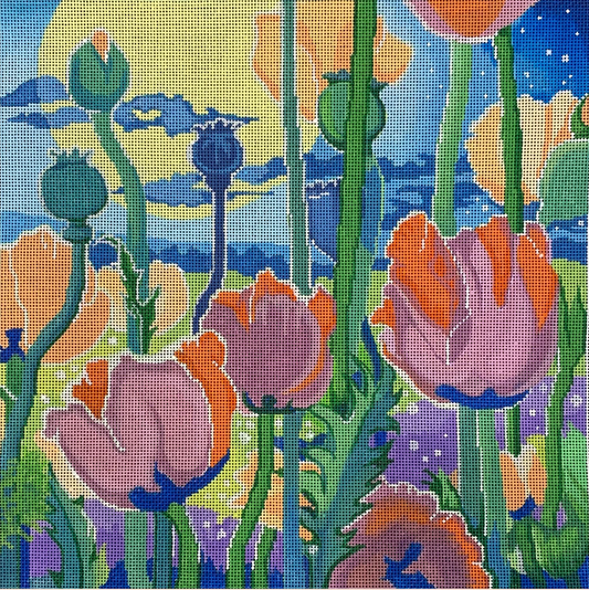 B-488 Moonlit Poppy Garden