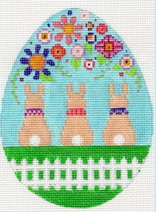 B-284B Floral Egg with Bunny Tails