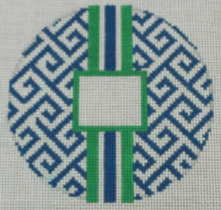 O169G Greek Key Insert - Blue and Green