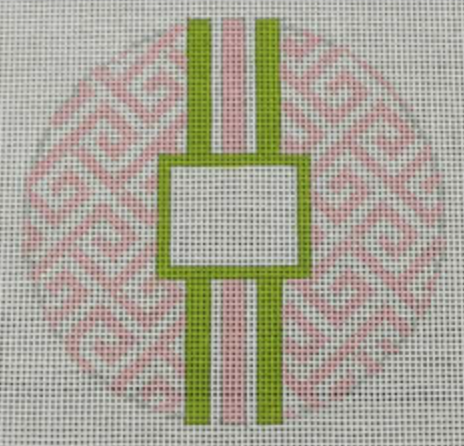 O169K Greek Key Insert - Pink and Lime Green